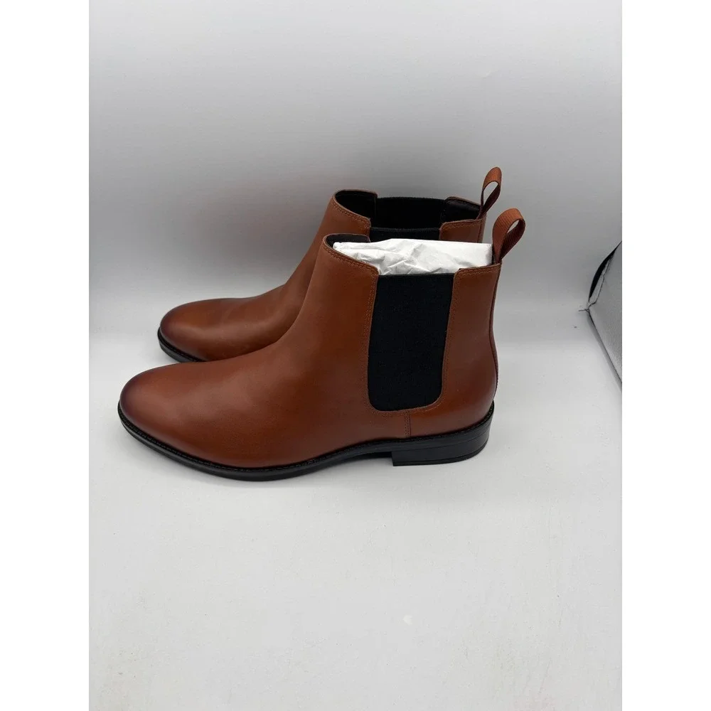 Cole Haan Grand+ Dress Chelsea Mens Leather Boots 10 British Tan C37859